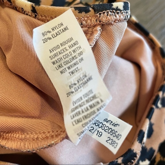Aerie Leopard One Piece Cheeky Bathing Suit Open Back Sz XXS Removable Straps. - Picture 7 of 9